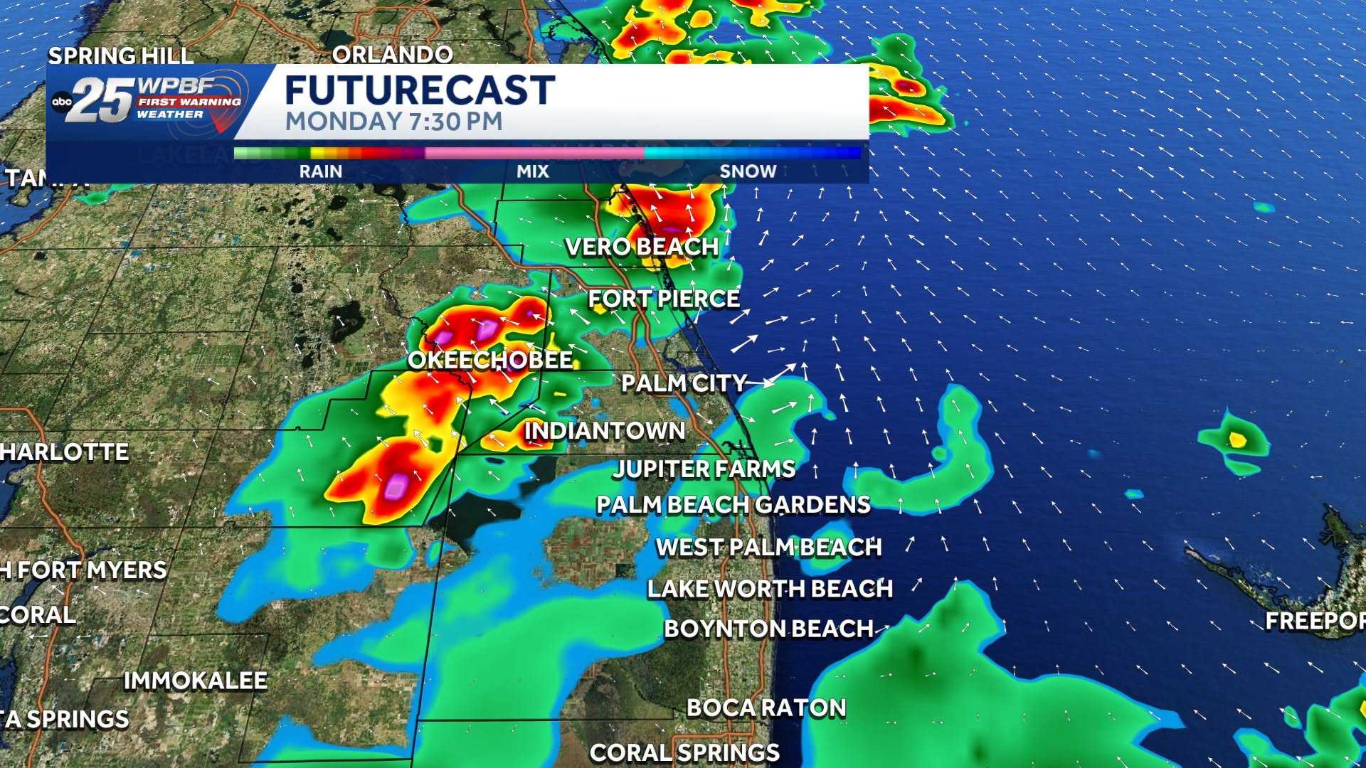 Storms could produce heavy rain and numerous lightning strikes across South Florida