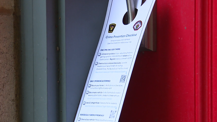 Cincinnati police handing out flyers with safety tips near University of Cincinnati