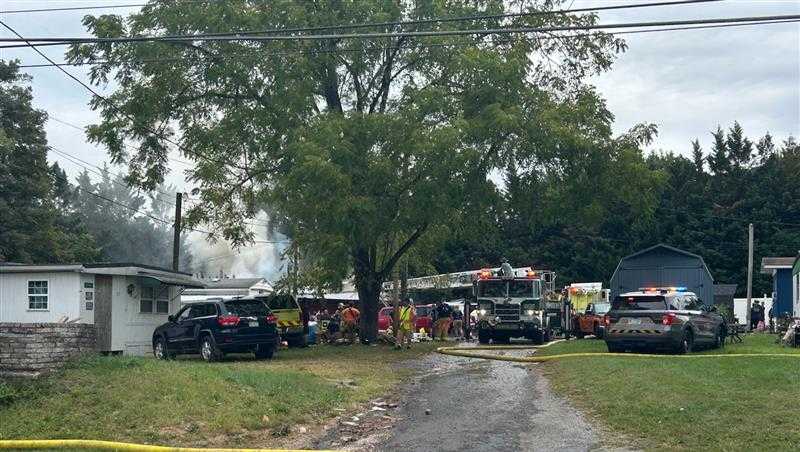 Fire at mobile home in Fayetteville , Franklin County