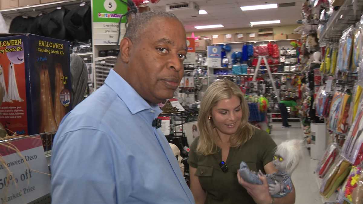 Allie finds a creepy baby and Rob debates ninja vs. Lone Ranger at Halloween store
