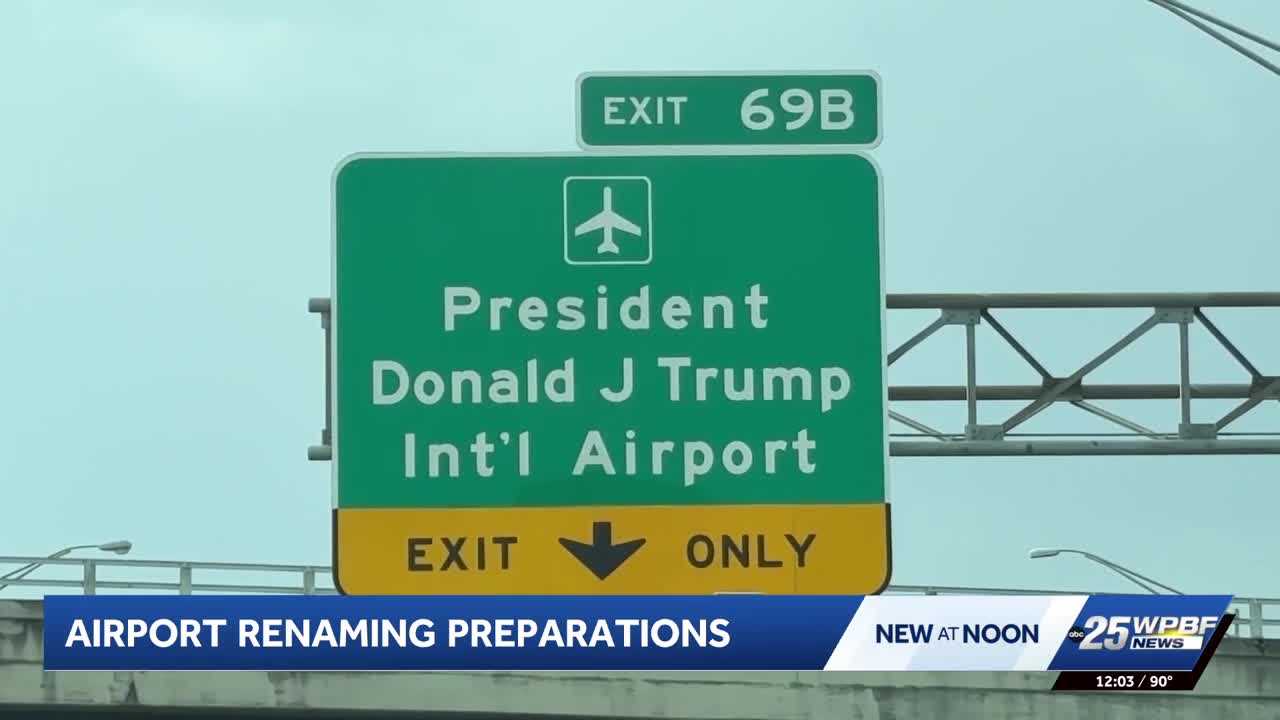 Signs reveal Palm Beach airport’s upcoming name change to ‘Donald J. Trump International Airport’