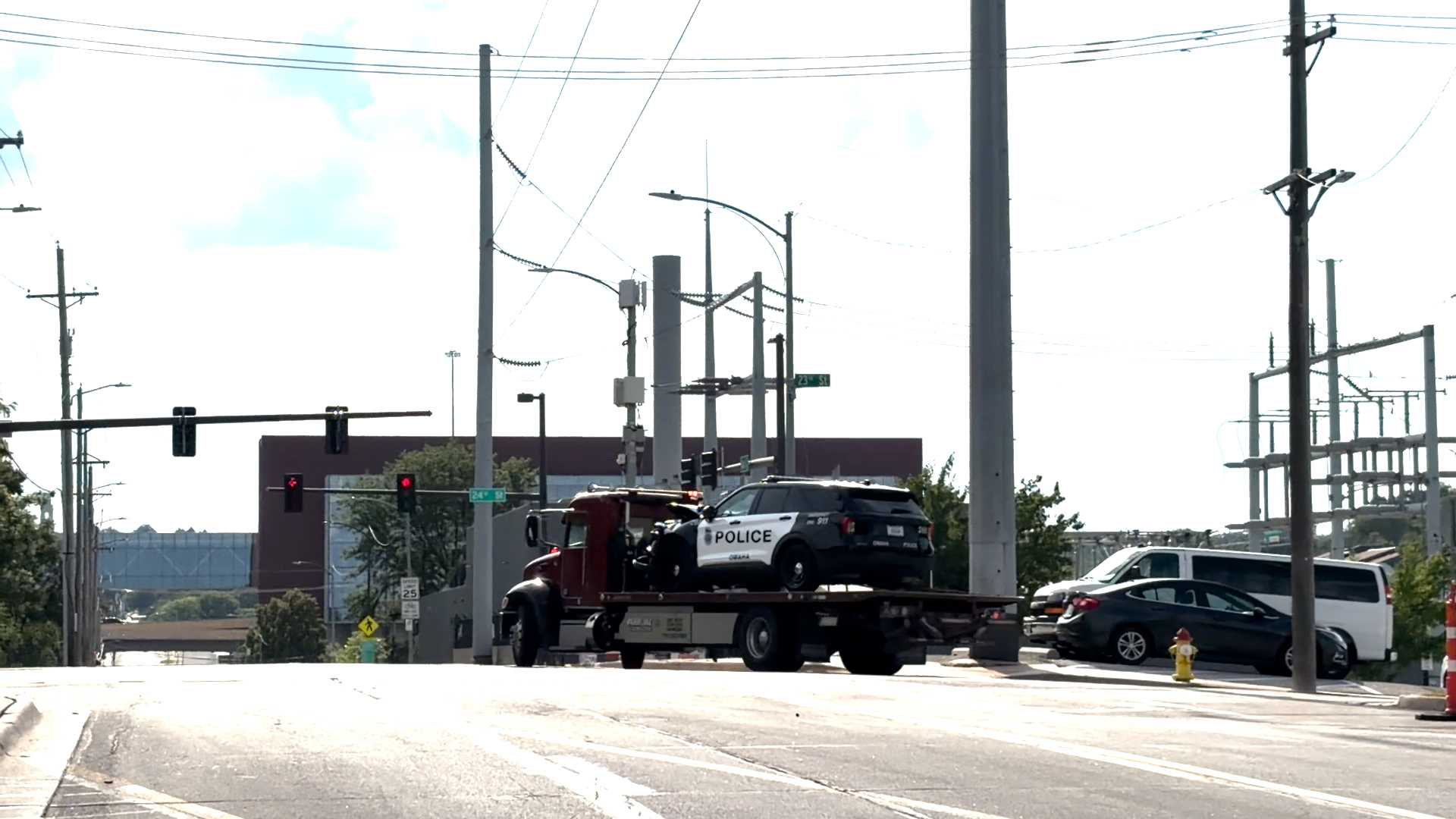 Officer gets into crash while responding to cutting call in north Omaha