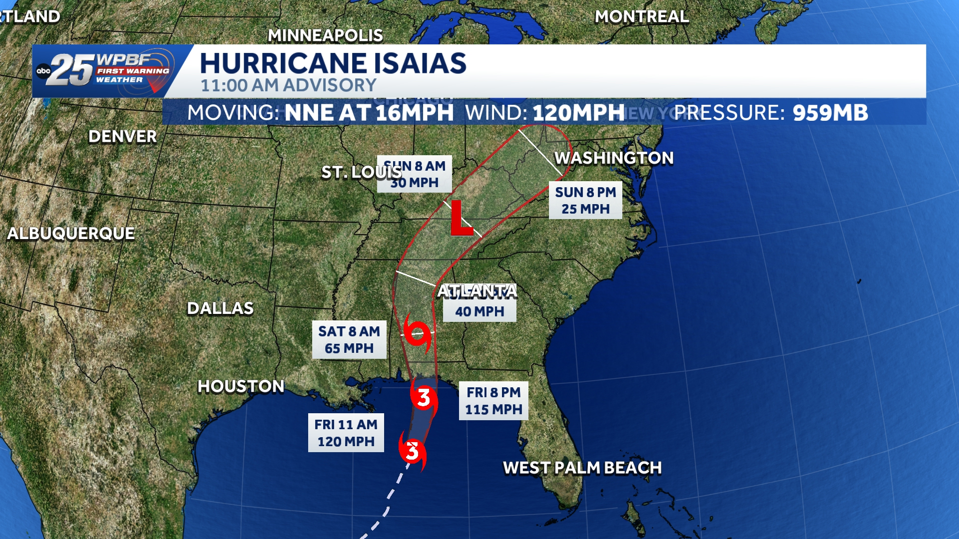 Hurricane Isaias nears Pensacola with storm surge and tornado threat along Gulf Coast