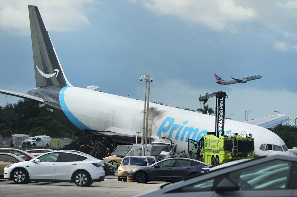 Federal investigators probe Amazon cargo jet's fiery runway crash that killed 5 in Miami