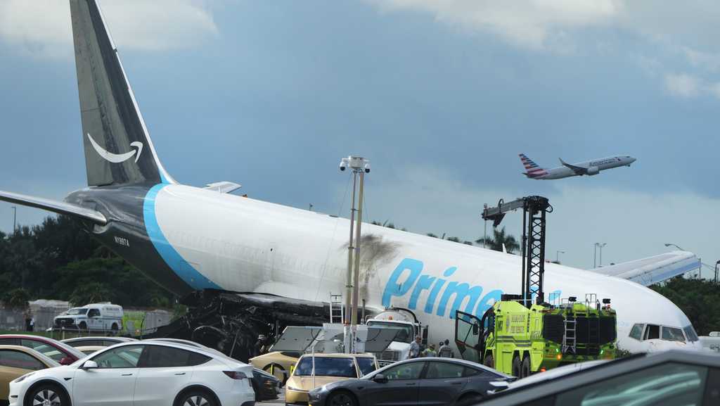 Federal investigators probe Amazon cargo jet's fiery runway crash that killed 5 in Miami