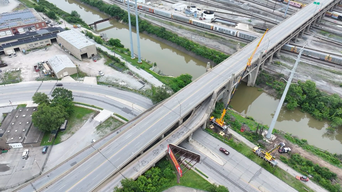No accidents reported after automobile falls into the Mill Creek in North Fairmount