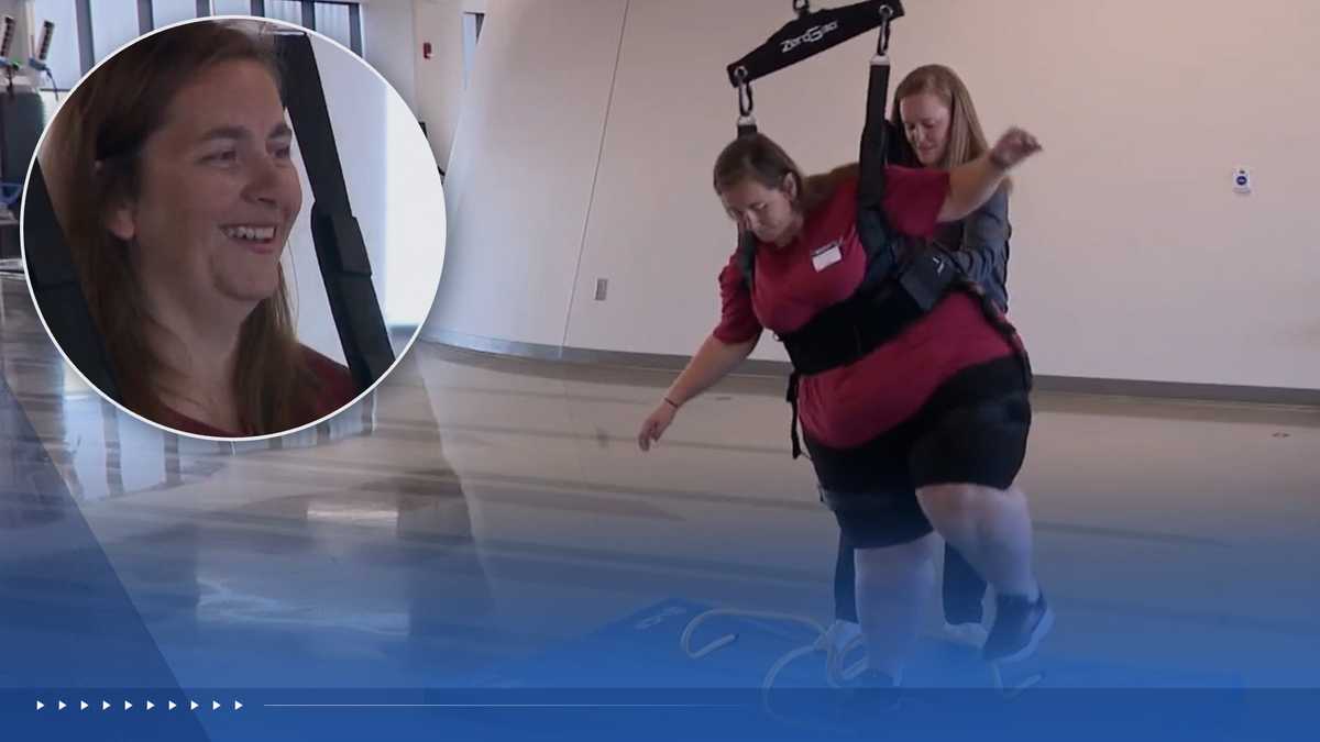 Mom of three learns to walk again with help from new technology
