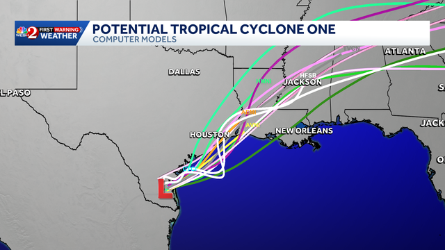 Potential Tropical Cyclone One expected to move offshore, continue along Texas coast; ﻿tropical storm watch issued