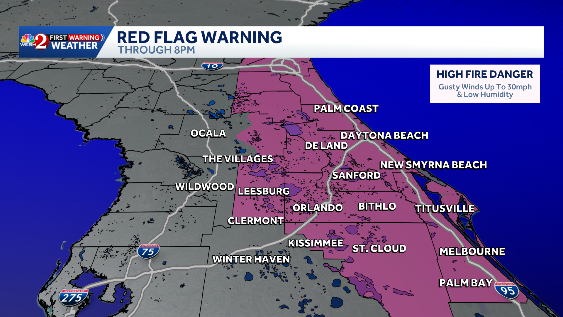 Record heat grips Central Florida; fire danger high