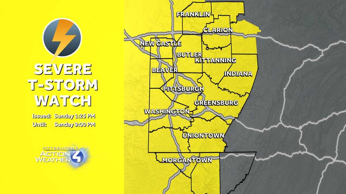 Thunderstorm Damaging winds, downpours expected for Western PA