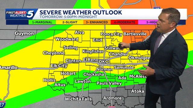 TIMELINE: Severe storm risk continues for Oklahoma on Saturday