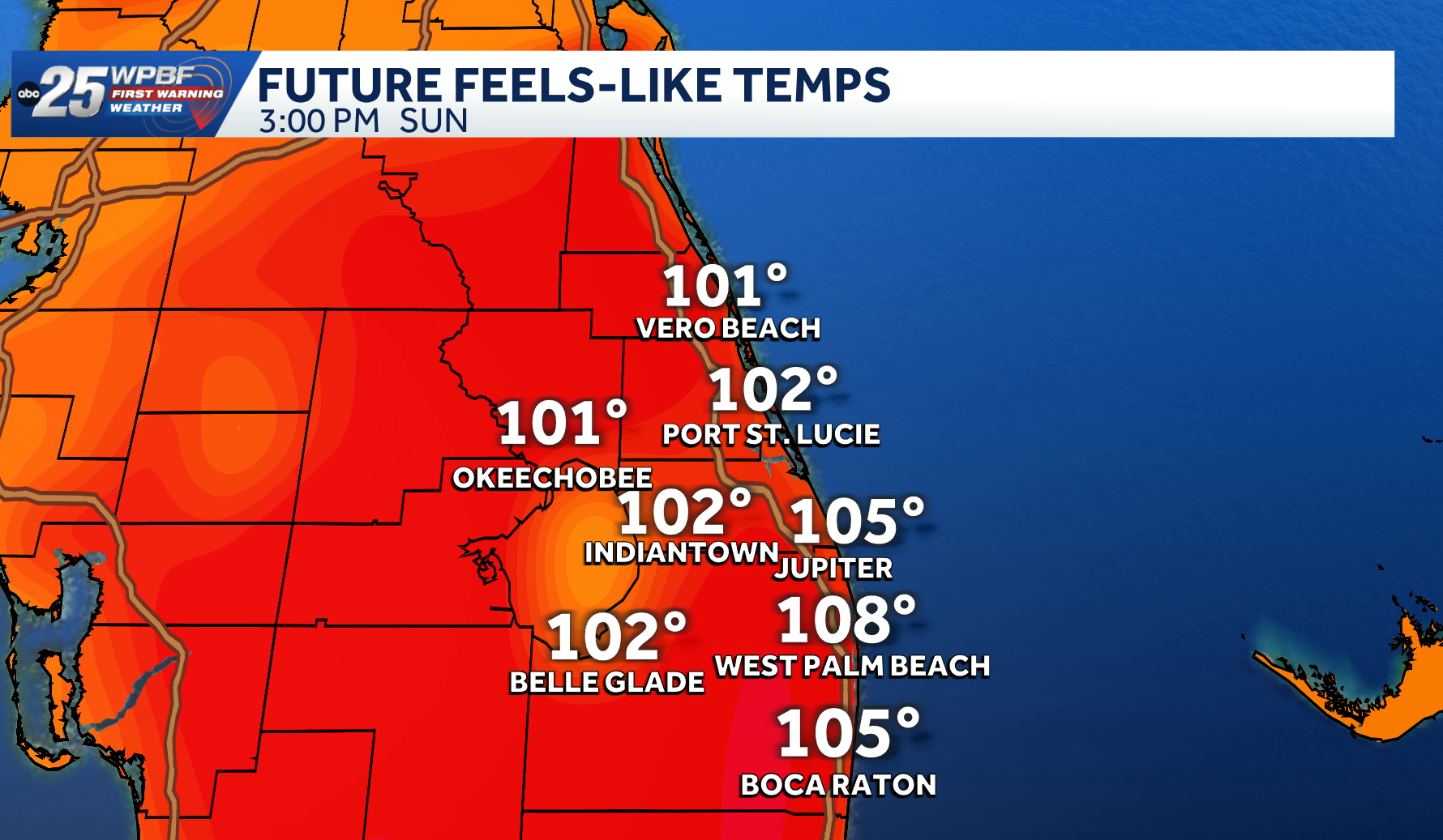 South Florida faces heat index up to 108 degrees Sunday