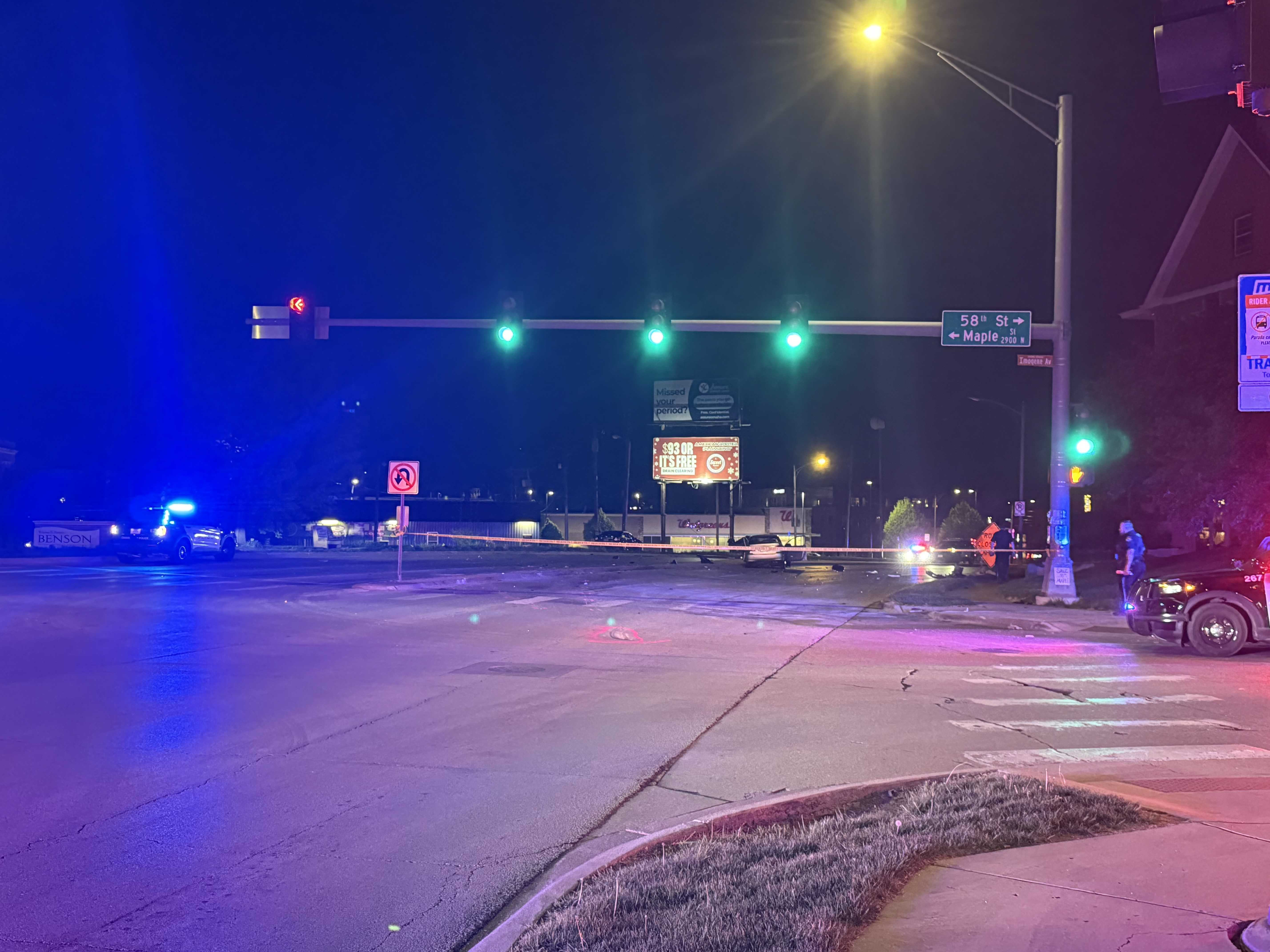 Fiery crash in Omaha sends two people to the hospital with critical injuries