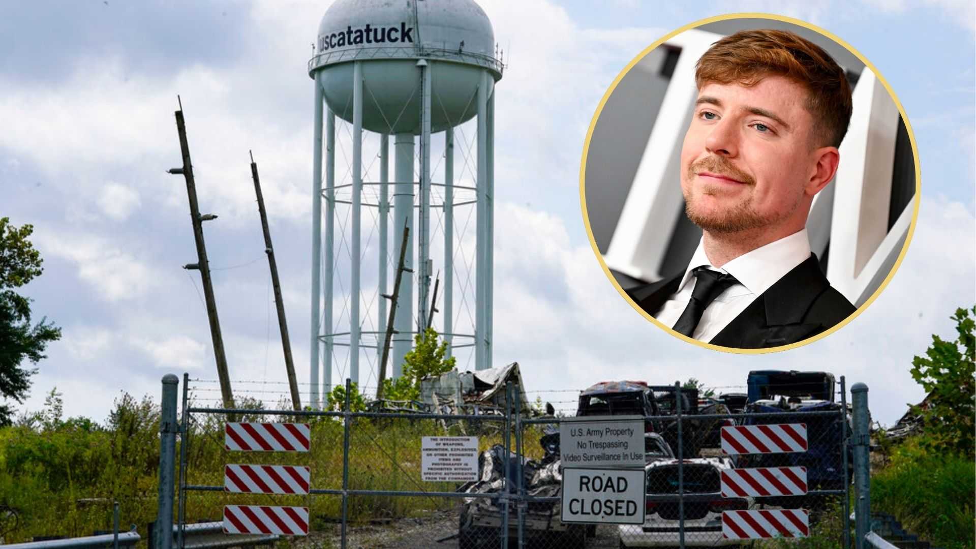 MrBeast filming video with ISP at southern Indiana military training facility
