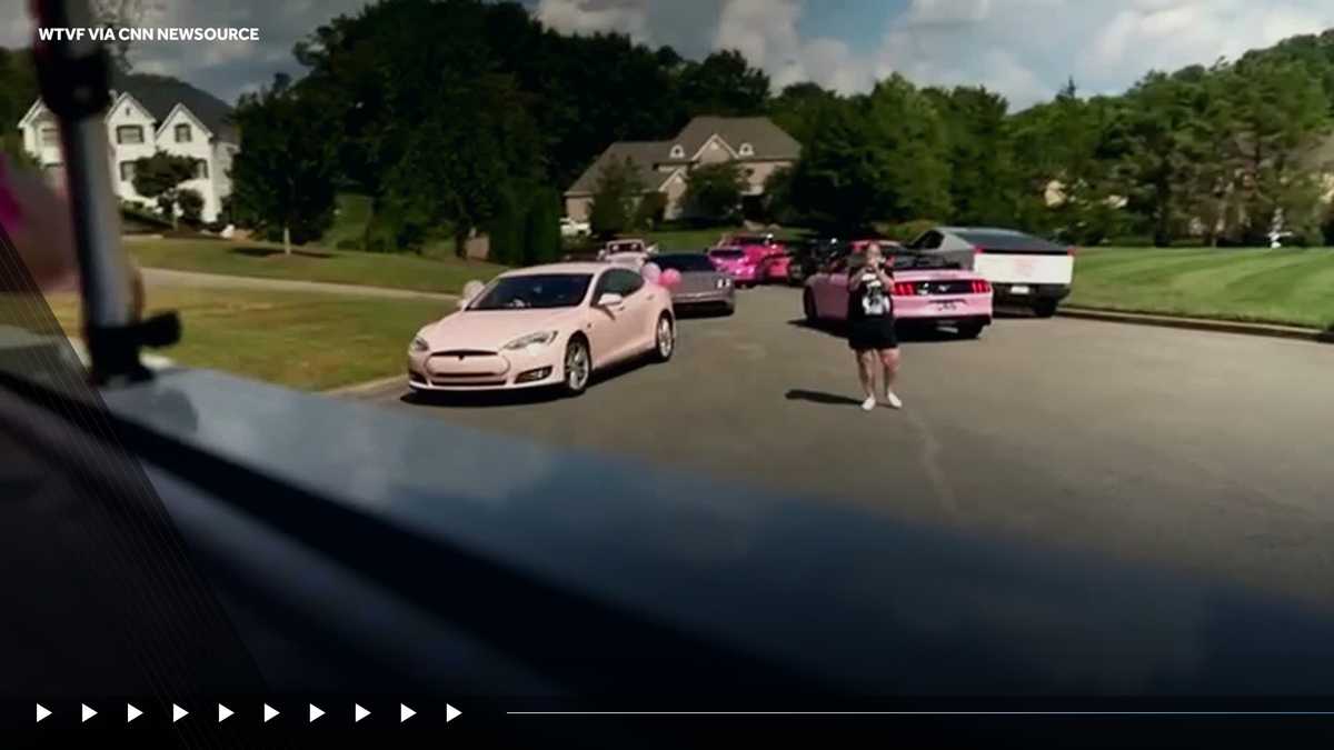 Pink vehicle tribute parade rolls through Williamson County to honor Dolly Parton's legacy and life