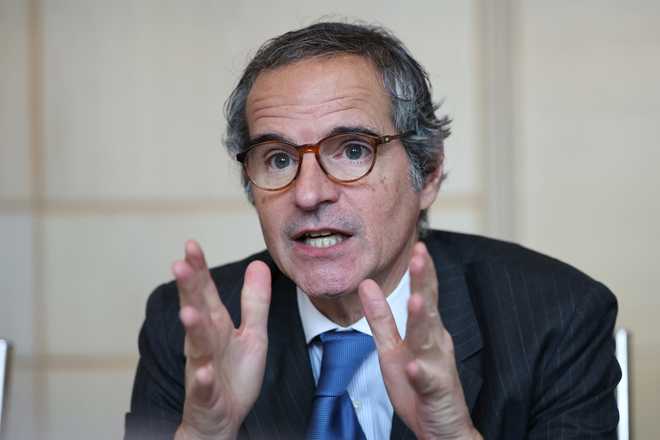 FILE - Director General of the International Atomic Energy Agency (IAEA) Rafael Grossi speaks during a press conference in Seoul, South Korea, on April 15, 2026.