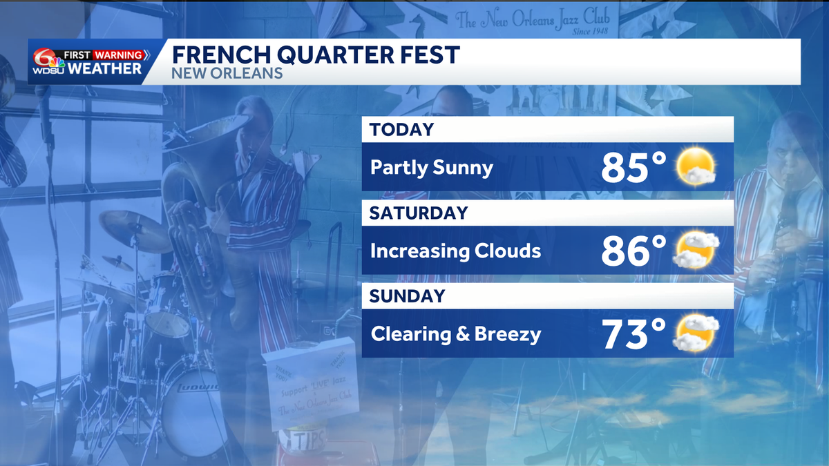 French Quarter Fest weather is warm before a weekend cold front arrives
