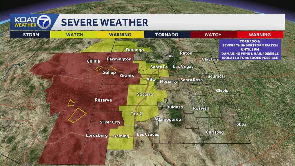 Severe Thunderstorm Watch issued for Albuquerque and central New Mexico