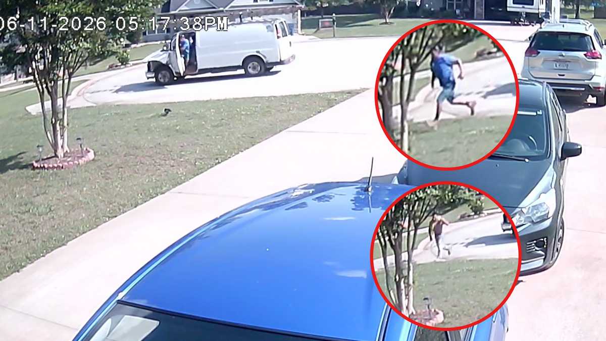 Video shows 2 men jump from van, run after child was hit