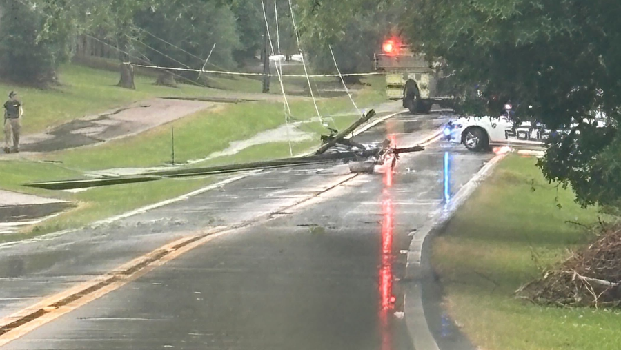 Strong winds knock down a power line in Madison - WAPT