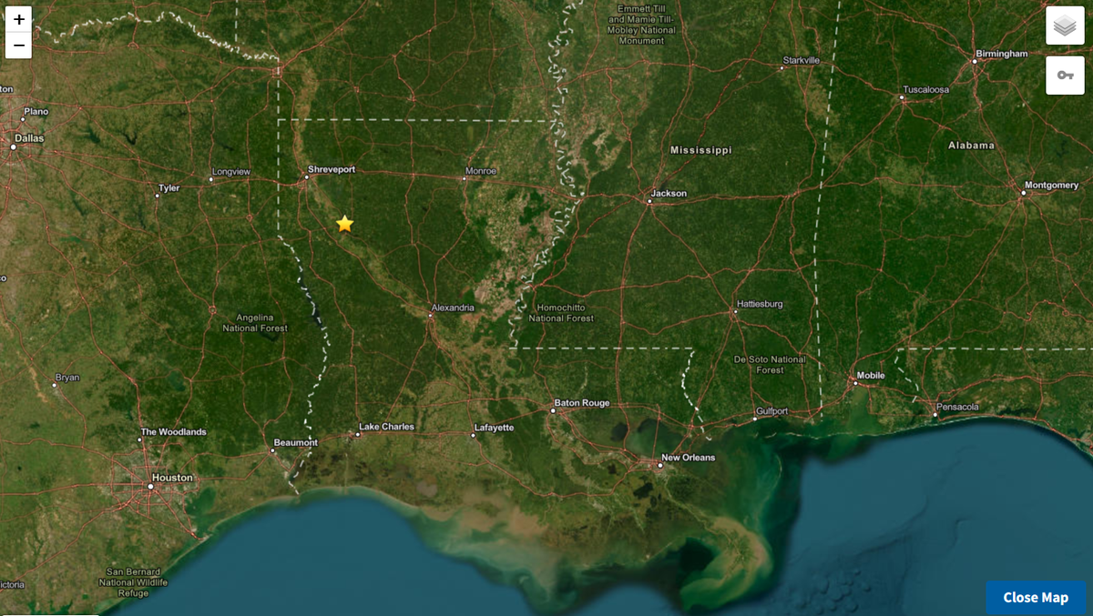 A magnitude 3.4 earthquake shook northwest Louisiana Friday night