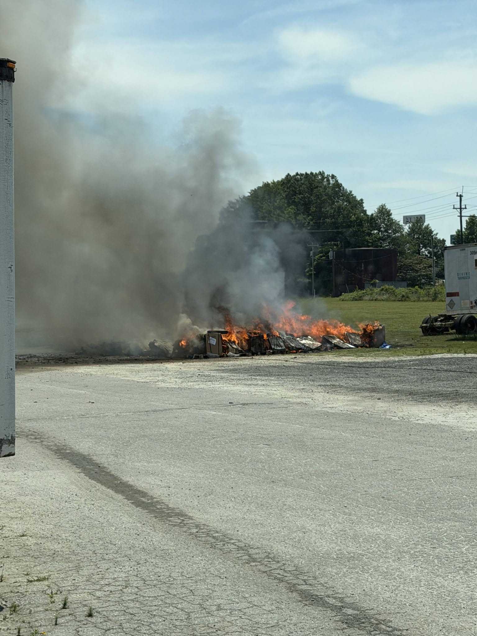 Several crews respond to lithium-ion battery fire in Upstate, officials say