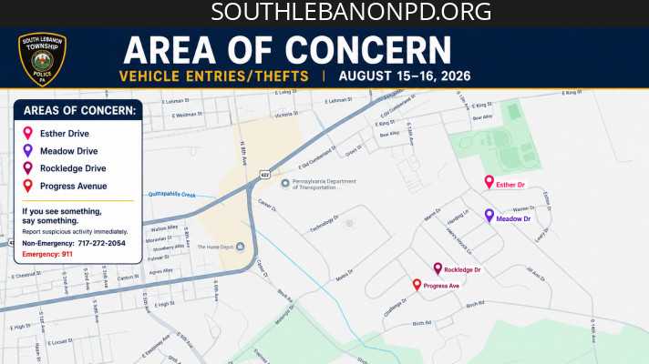 South Lebanon Township police seek security footage after car break - ins