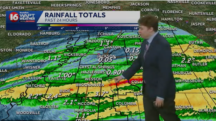 Cool, skies clearing after powerful storms in Mississippi