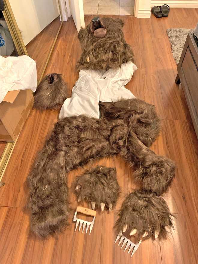 FILE - This photo provided by the California Department of Insurance shows a bear costume allegedly worn by suspects with the aim to commit insurance fraud. (California Department of Insurance via AP, File)