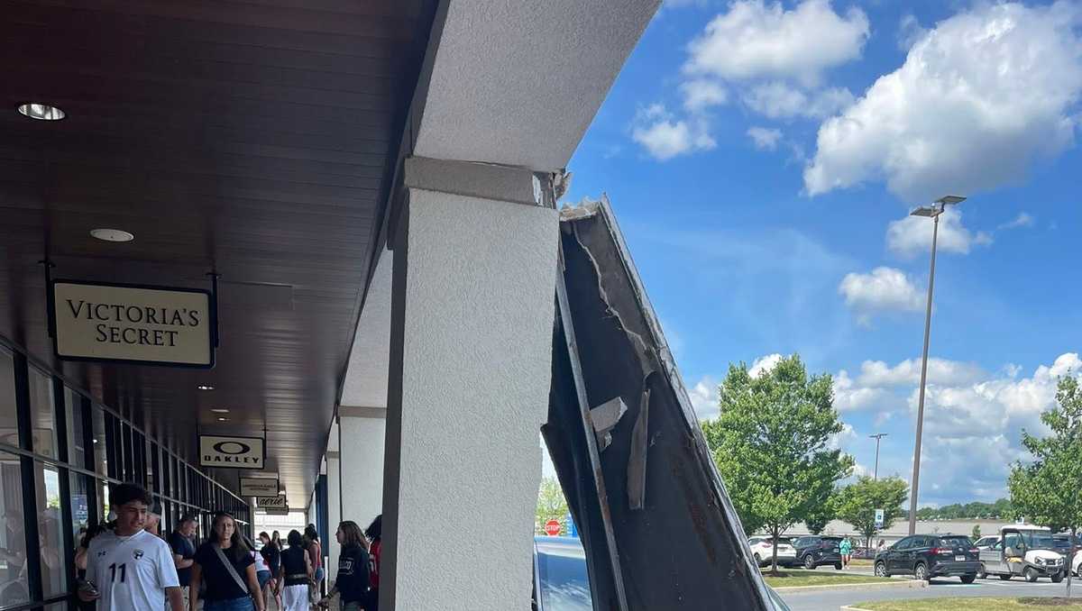 PHOTOS: Tesla slams through pillar at Tanger Outlets