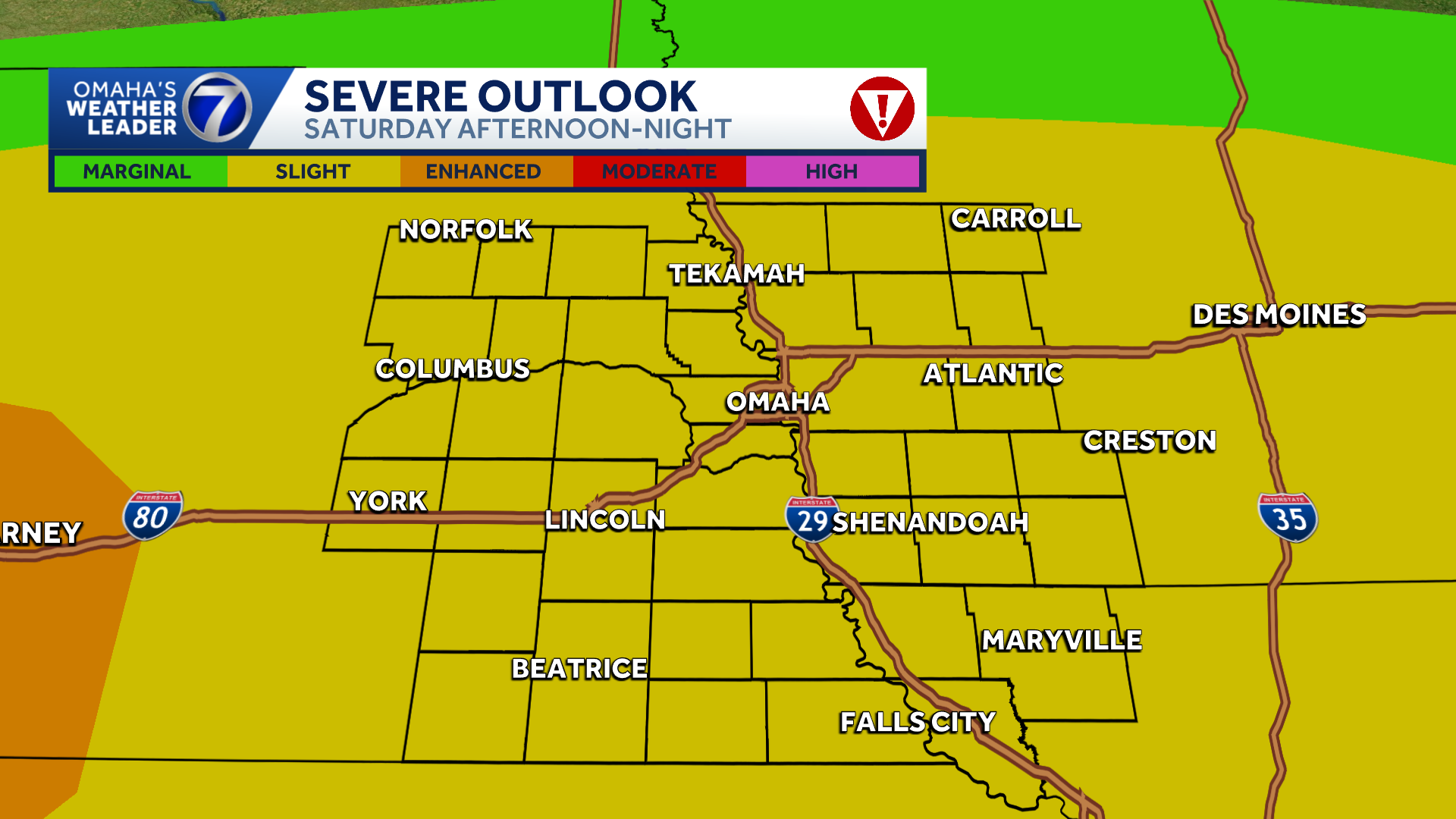 Multiple storm chances through the weekend, severe potential for Omaha area