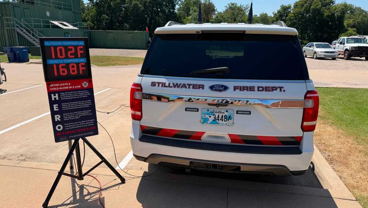Stillwater Fire Department has stark reminder about leaving children and pets in car amid heat wave