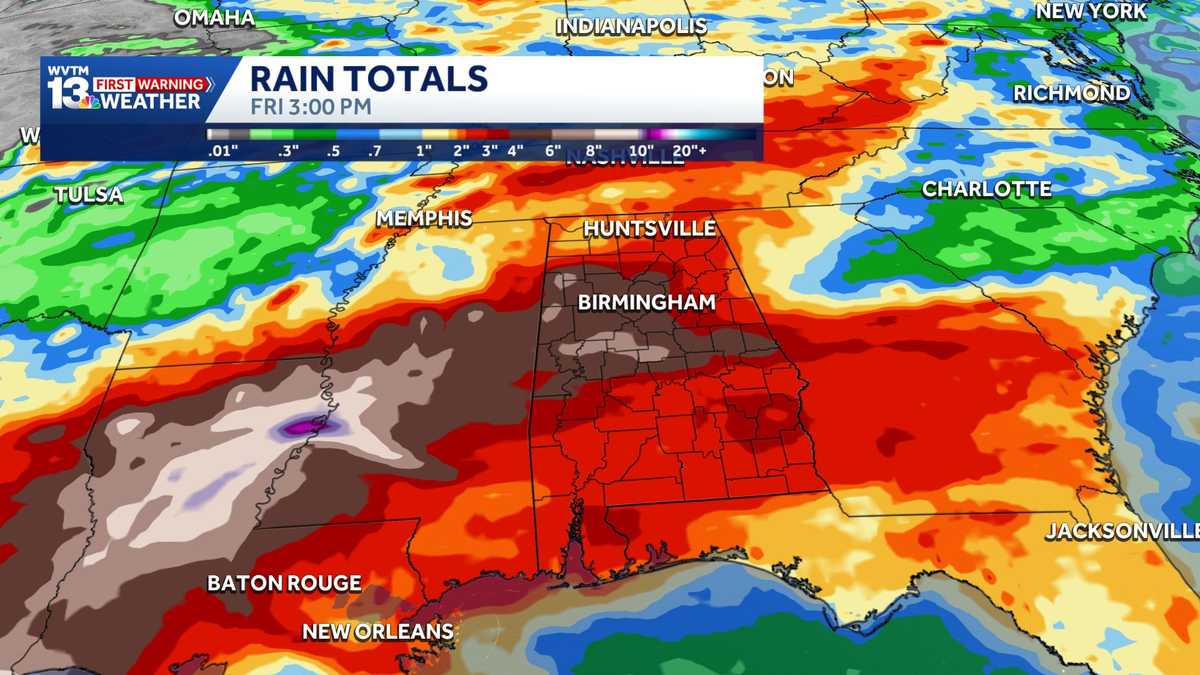 Alabama's forecast this week: occasional rain and storms likely - WVTM
