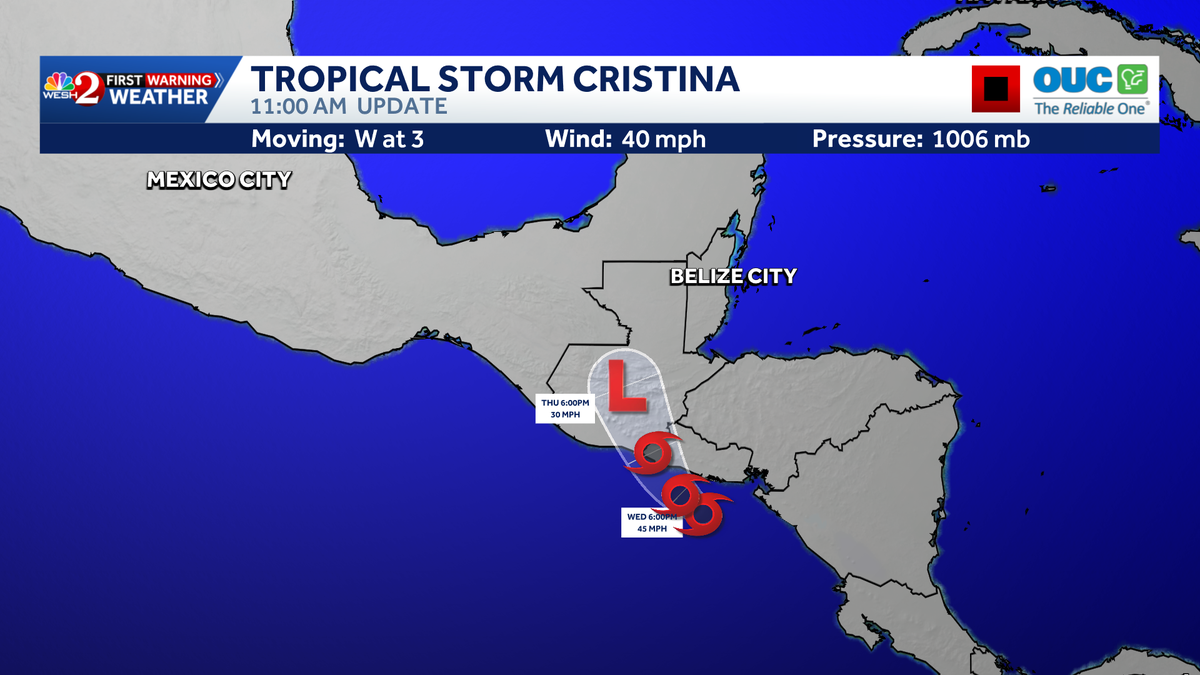 Tropical Storm Cristina to make landfall in Central America, could cross into Gulf from Pacific
