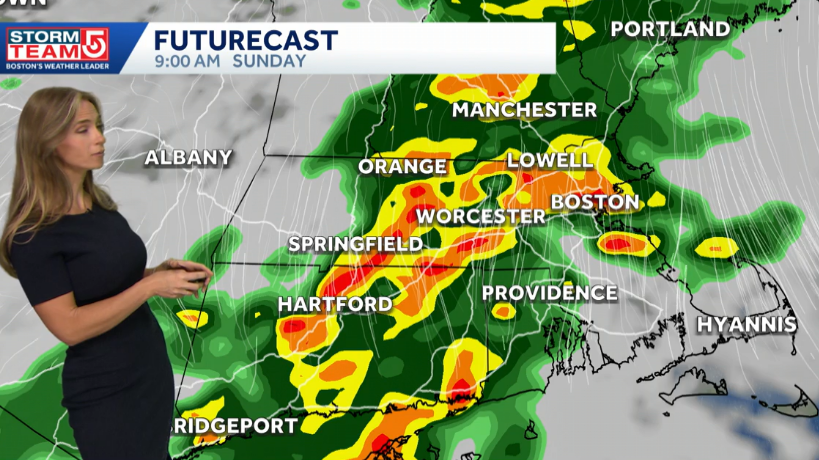 Impact Weather: Showers, downpours, lightning expected Sunday across Mass.