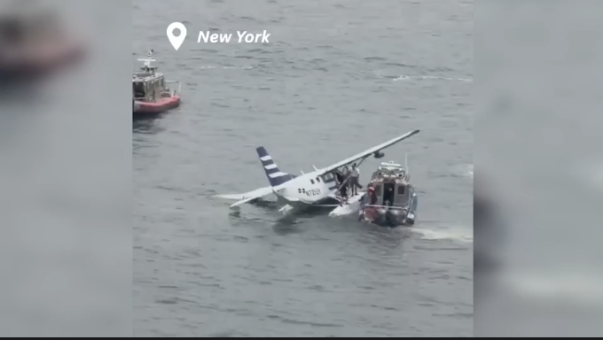 Small plane makes hard landing into New York's East River, officials say