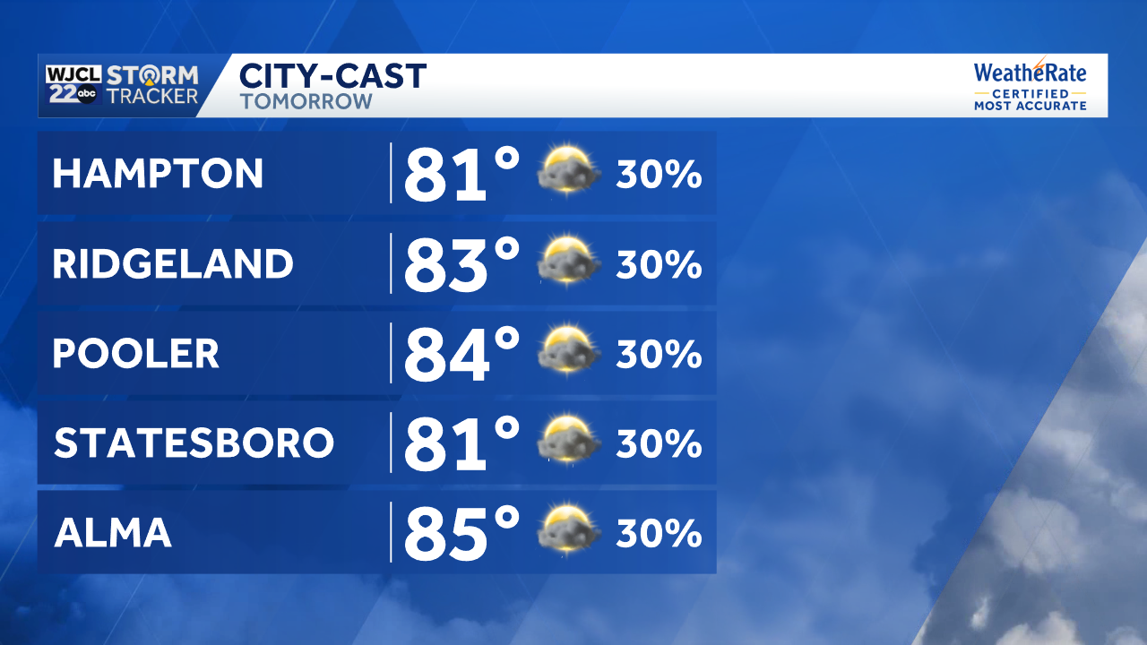 Isolated showers & t-storms possible for Southeast Georgia and the ...