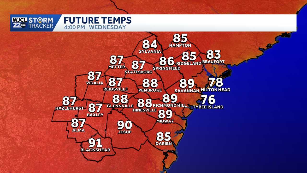 Warming up with rain chances lurking for later this week across Southeast Georgia, Lowcountry
