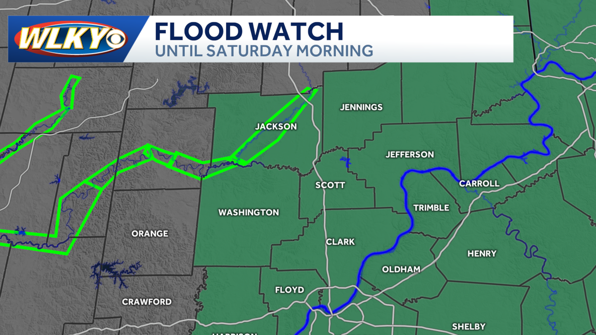 Flood watch issued for a large part of the WLKY viewing area