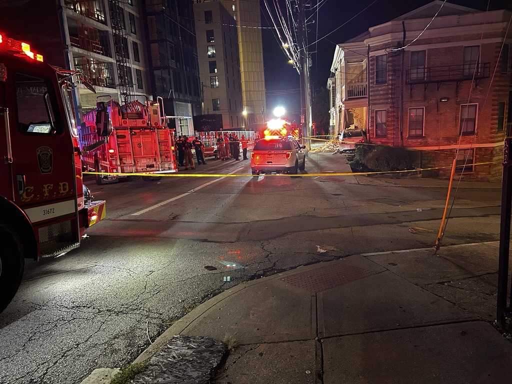 Car crashes into apartment building in Cincinnati's CUF neighborhood - WLWT
