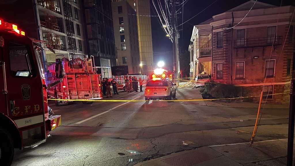 Car crashes into apartment building in Cincinnati's CUF neighborhood - WLWT
