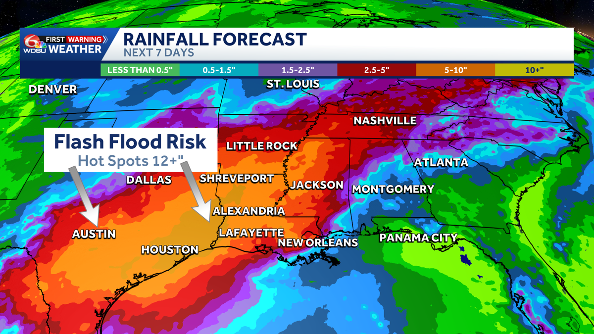 Impact Day: Threat for flash flooding possible today, next several days across Louisiana, region