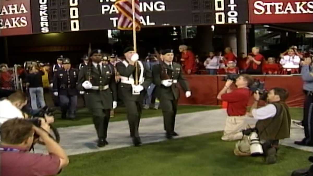 First responders lead Nebraska football's Tunnel Walk following events of 9/11