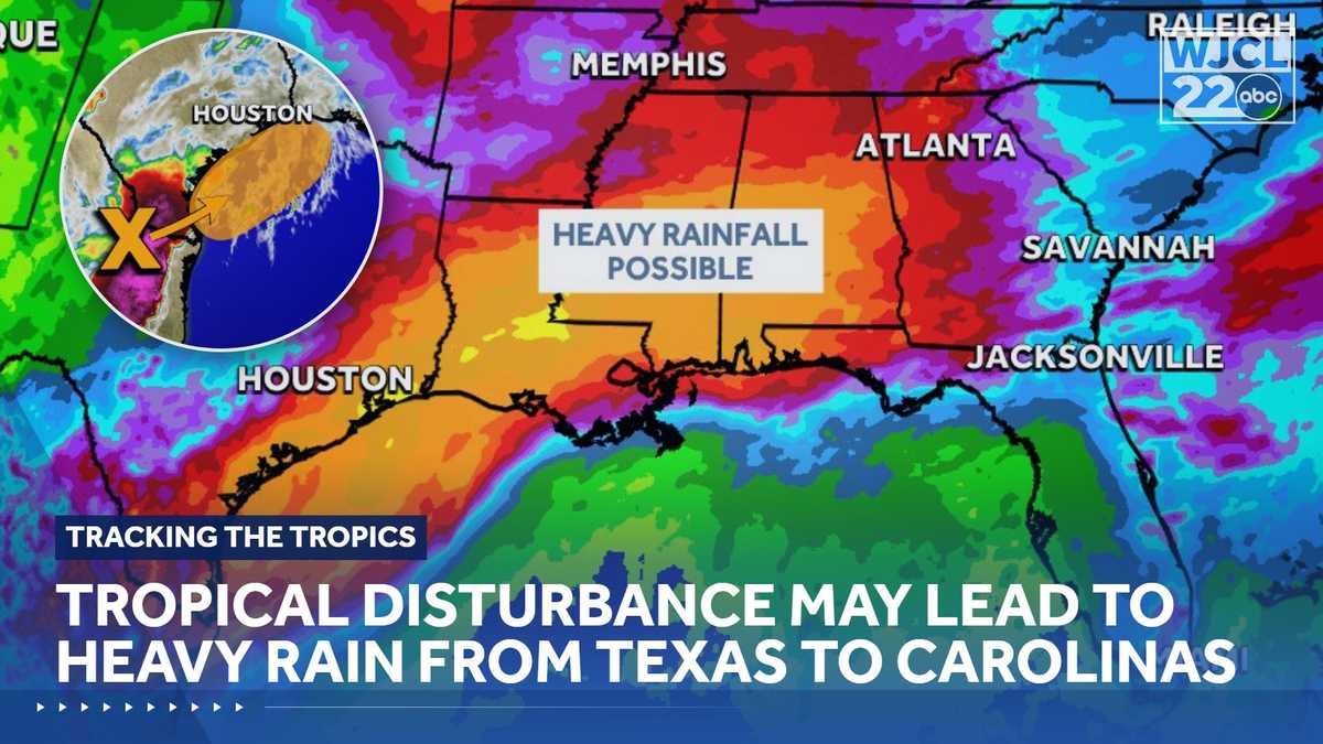 Tracking the tropics: Disturbance may spread rain from Gulf Coast to Georgia & the Carolinas