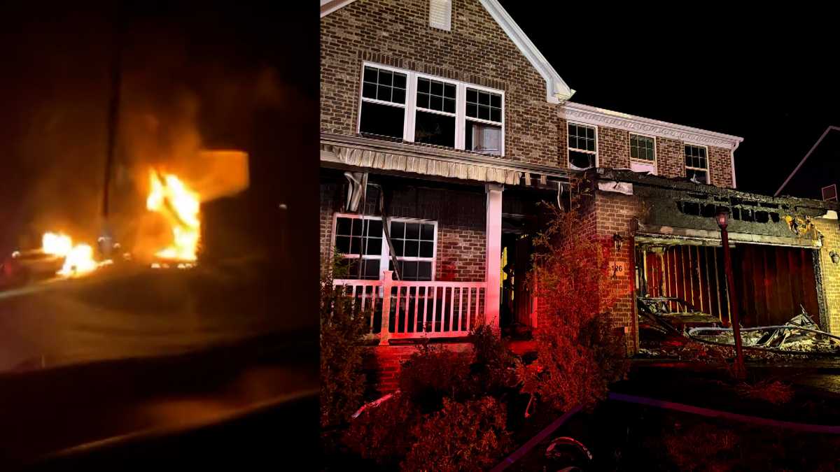 Flames shoot from Jefferson Hills home as firefighters arrive to battle blaze