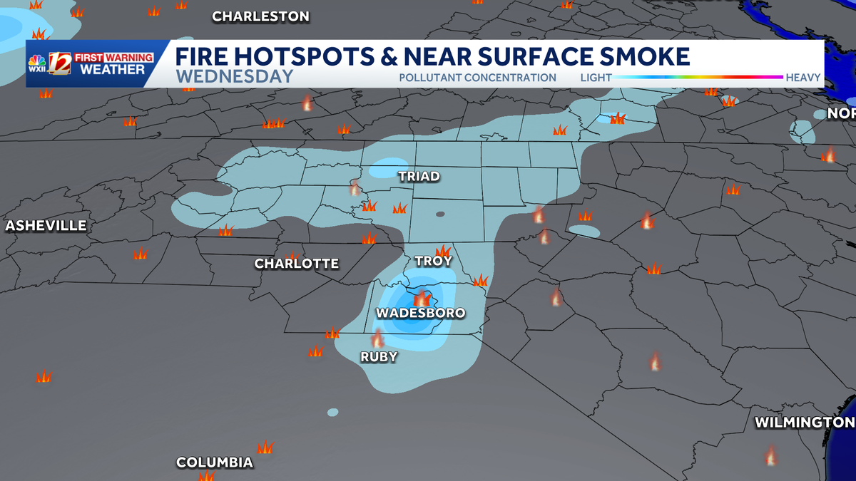Living with asthma? Tracking wildfire smoke plumes in the Carolinas and Virginia through Thursday