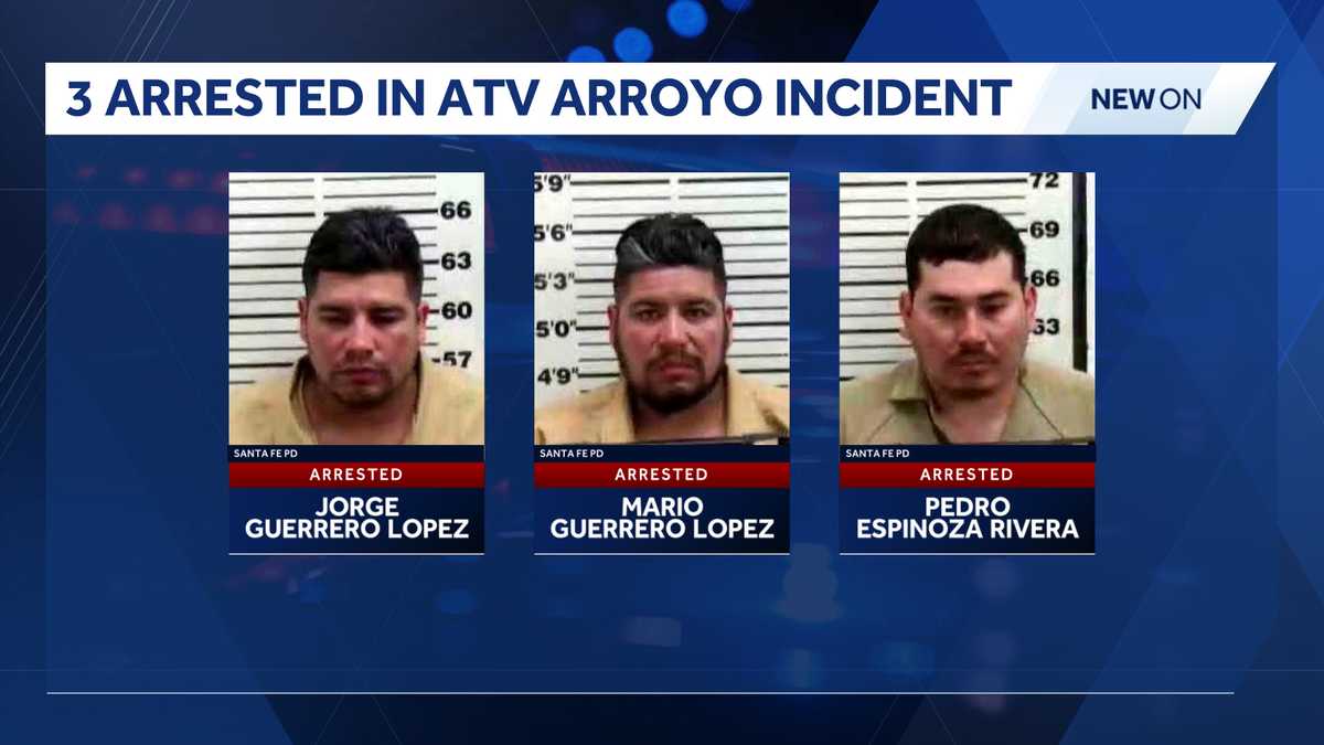 Three men arrested after one of them got caught riding an ATV in a Santa Fe arroyo