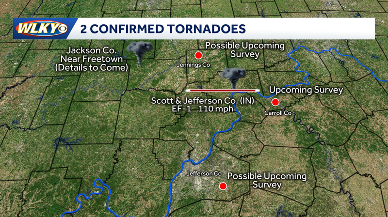 Tornado surveys: 2 tornadoes confirmed in southern Indiana - WLKY