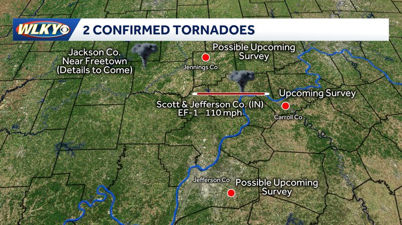 Tornado surveys: 2 tornadoes confirmed in southern Indiana - WLKY