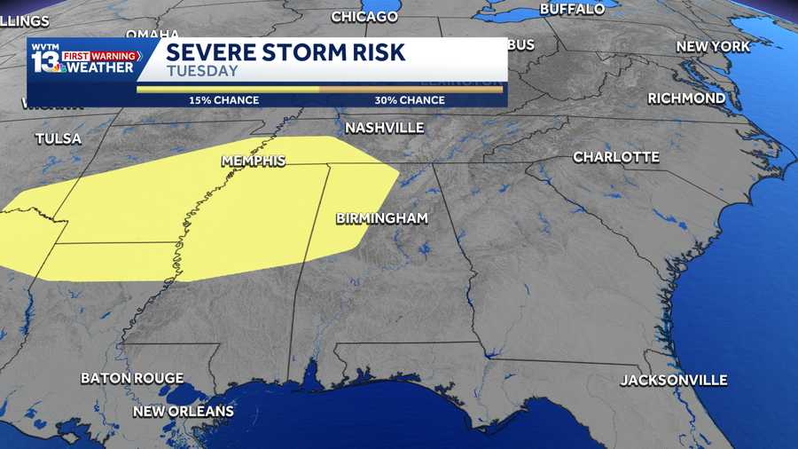 Heavy Storms This Weekend Into Next Week; Alabama Severe Risk